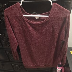 HEIMISH USA Maroon Knit Top
